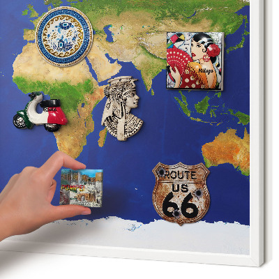 Panneau magnétique décoratif cadre noir Cartographier le globe