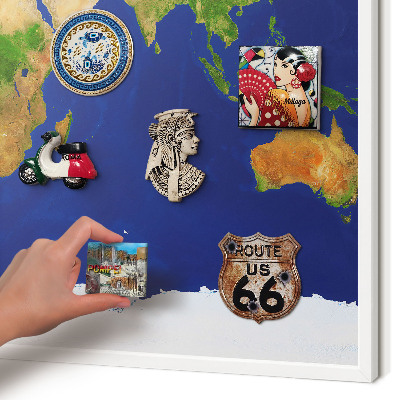 Panneau magnétique décoratif cadre noir Cartographier le globe