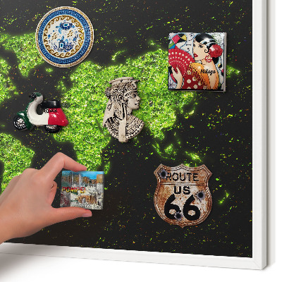 Tableau mural pour aimants dans un cadre noir Carte verte