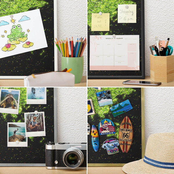 Tableau mural pour aimants dans un cadre noir Carte verte