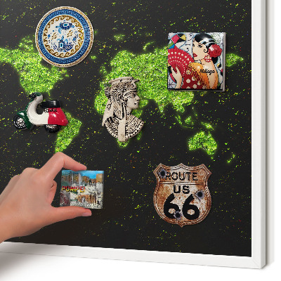 Tableau mural pour aimants dans un cadre noir Carte verte