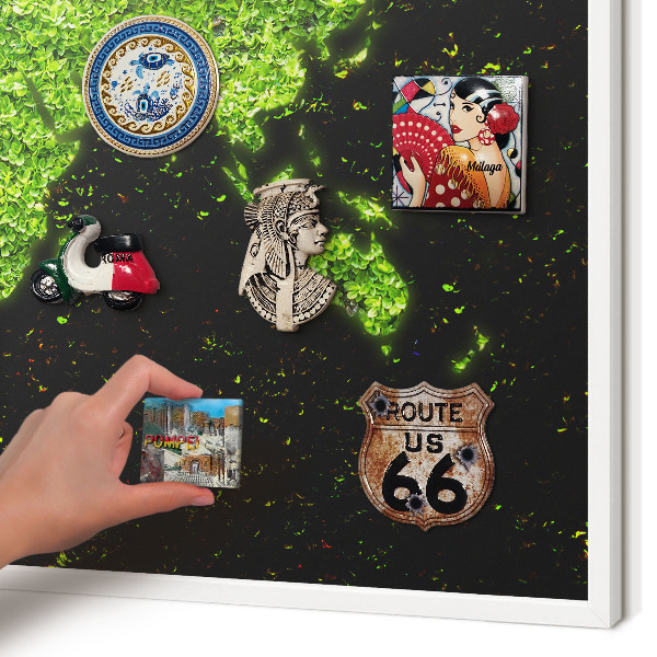 Tableau mural pour aimants dans un cadre noir Carte verte