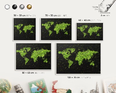 Tableau mural pour aimants dans un cadre noir Carte verte