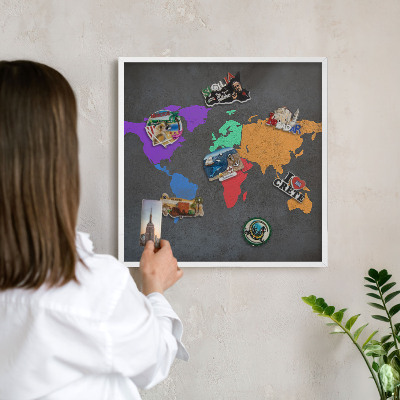 Panneau magnétique décoratif cadre noir Carte des couleurs