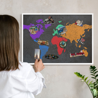Panneau magnétique décoratif cadre noir Carte des couleurs