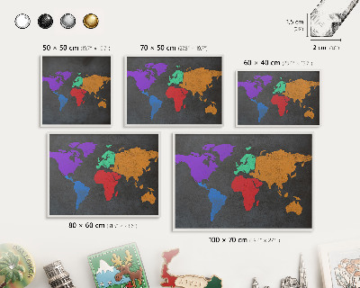 Panneau magnétique décoratif cadre noir Carte des couleurs