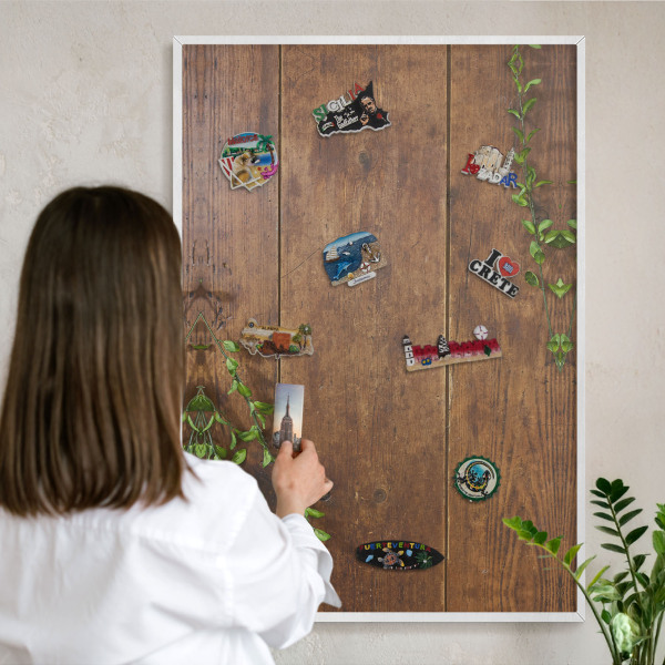 Panneau magnétique décoratif cadre noir Nature du bois