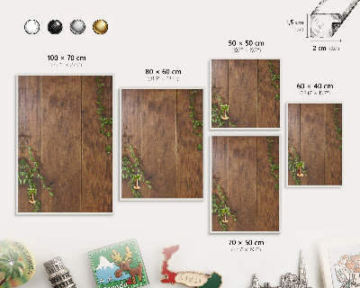 Panneau magnétique décoratif cadre noir Nature du bois