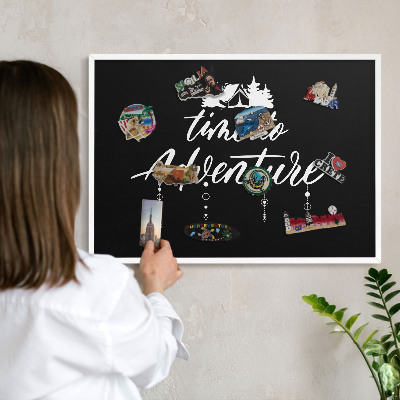 Panneau magnétique décoratif cadre noir L'aventure vous attend