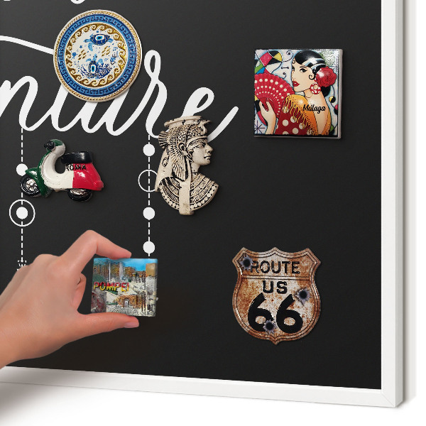 Panneau magnétique décoratif cadre noir L'aventure vous attend