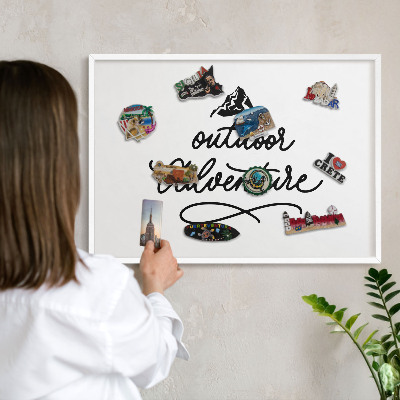 Tableau mural pour aimants dans un cadre noir Aventure en montagne