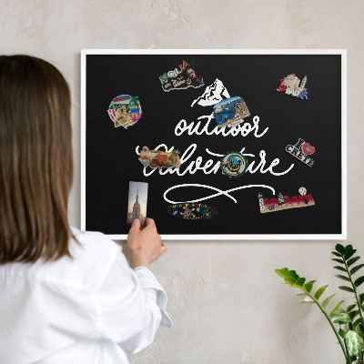 Panneau magnétique décoratif cadre noir Aventure en plein air