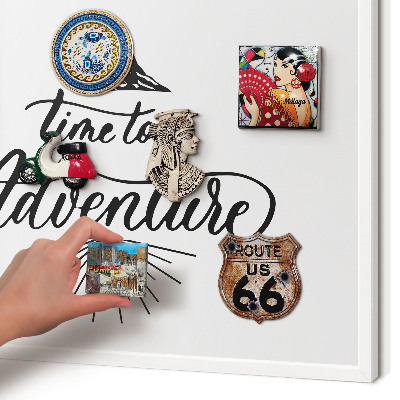 Tableau mural pour aimants dans un cadre noir Le voyage de découverte