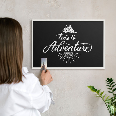 Panneau magnétique décoratif cadre noir L'aventure