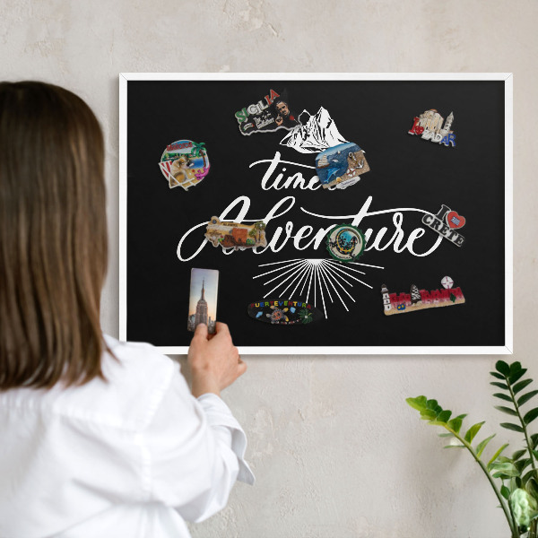 Panneau magnétique décoratif cadre noir L'aventure