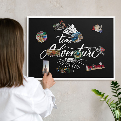 Panneau magnétique décoratif cadre noir L'aventure