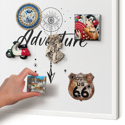 Tableau mural pour aimants dans un cadre noir Thème aventure