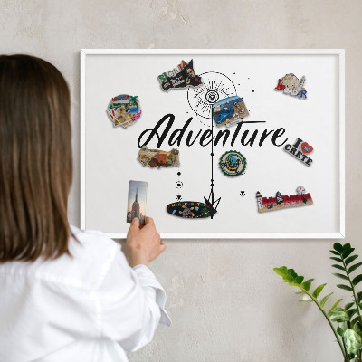 Tableau mural pour aimants dans un cadre noir Thème aventure