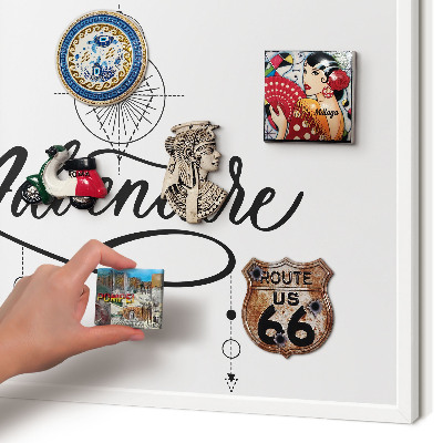 Tableau mural pour aimants dans un cadre noir Aventure typographique