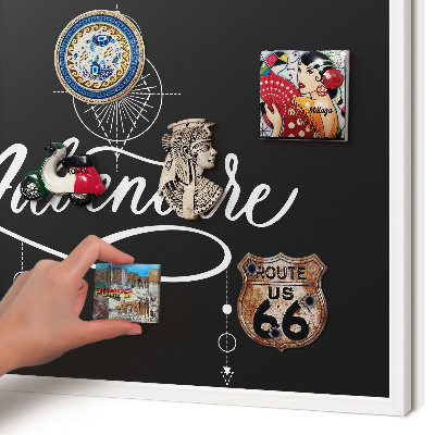 Panneau magnétique décoratif cadre noir Inspiration de voyage