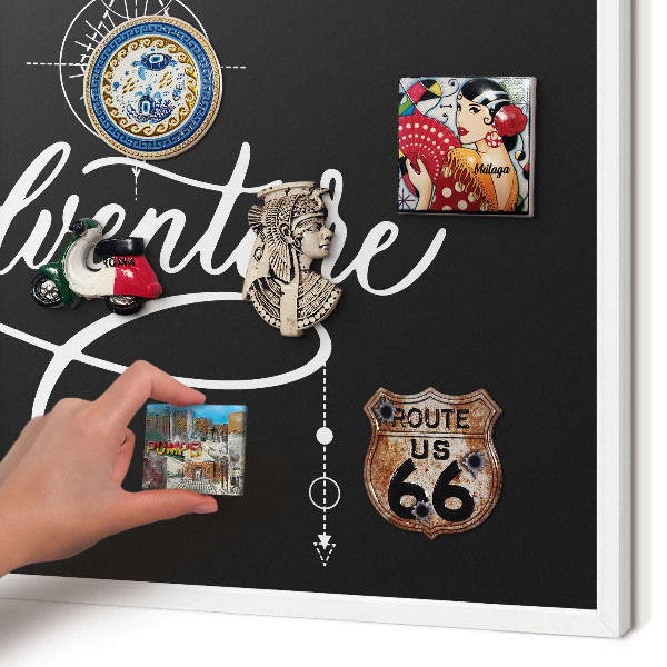 Panneau magnétique décoratif cadre noir Inspiration de voyage