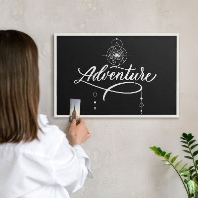 Panneau magnétique décoratif cadre noir Inspiration de voyage