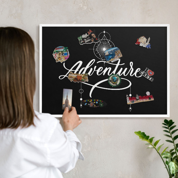Panneau magnétique décoratif cadre noir Inspiration de voyage