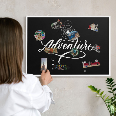 Panneau magnétique décoratif cadre noir Inspiration de voyage