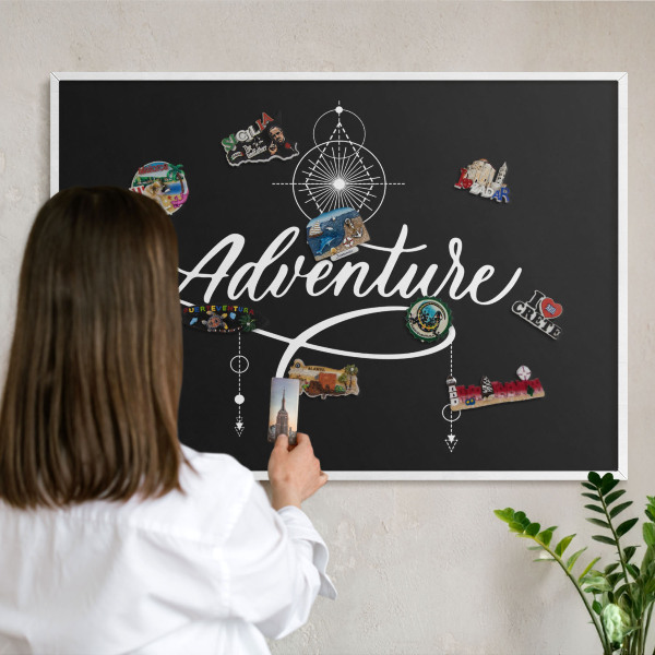 Panneau magnétique décoratif cadre noir Inspiration de voyage
