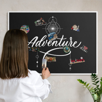 Panneau magnétique décoratif cadre noir Inspiration de voyage