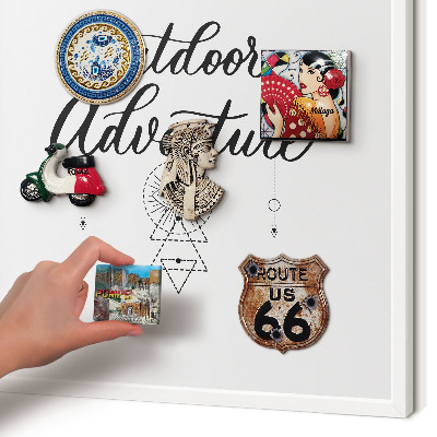 Tableau mural pour aimants dans un cadre noir Aventure en plein air