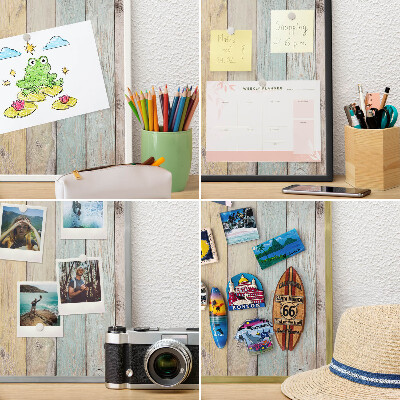Tableau mural pour aimants dans un cadre noir Planches rustiques