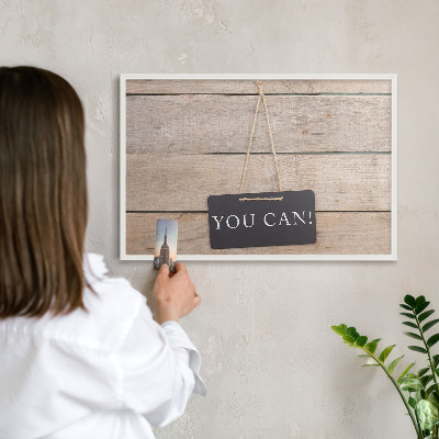Tableau mural pour aimants dans un cadre noir De la motivation au quotidien