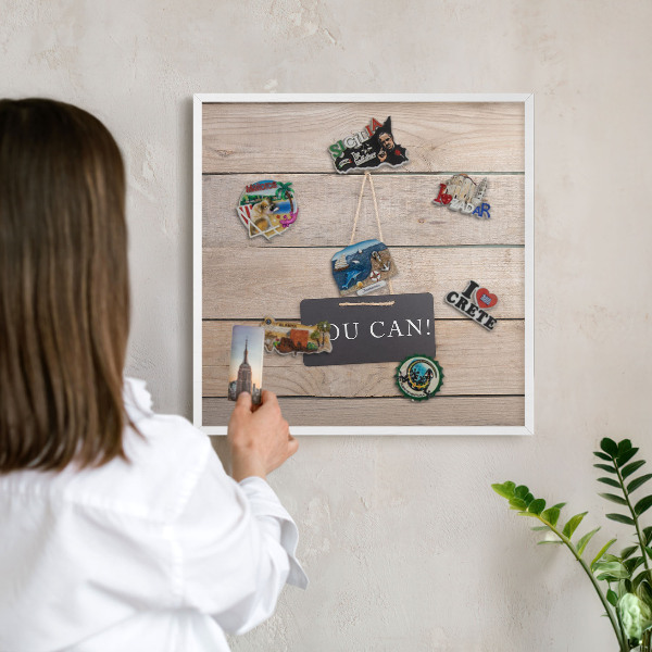 Tableau mural pour aimants dans un cadre noir De la motivation au quotidien