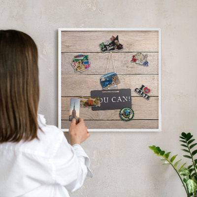 Tableau mural pour aimants dans un cadre noir De la motivation au quotidien