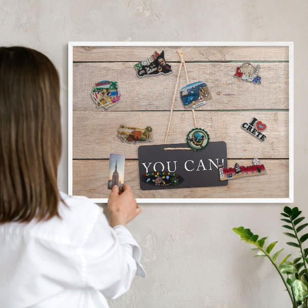 Tableau mural pour aimants dans un cadre noir De la motivation au quotidien