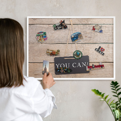 Tableau mural pour aimants dans un cadre noir De la motivation au quotidien