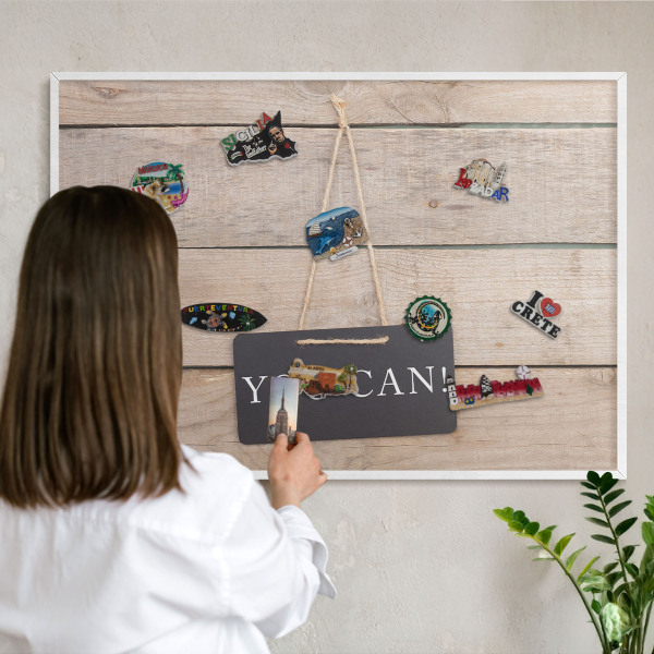 Tableau mural pour aimants dans un cadre noir De la motivation au quotidien