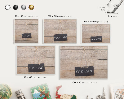 Tableau mural pour aimants dans un cadre noir De la motivation au quotidien