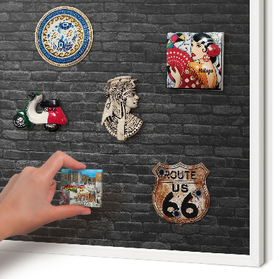 Tableau mural pour aimants dans un cadre noir Mur de briques