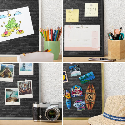 Tableau mural pour aimants dans un cadre noir Mur de briques