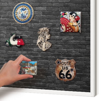Tableau mural pour aimants dans un cadre noir Mur de briques