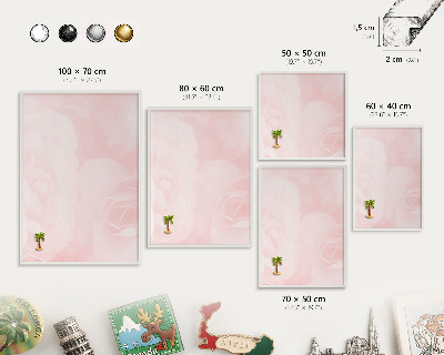 Panneau magnétique décoratif cadre noir Rose délicat