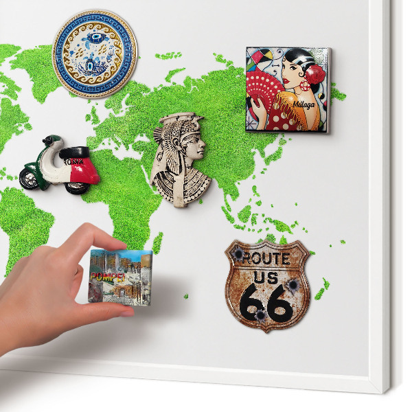 Tableau mural pour aimants dans un cadre noir Carte verte