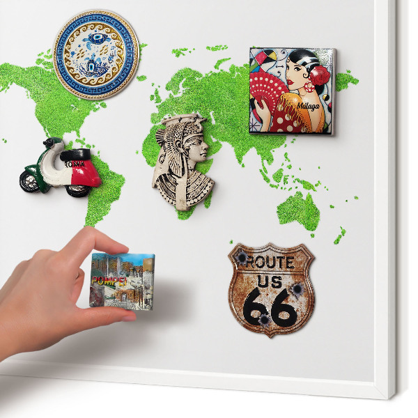 Tableau mural pour aimants dans un cadre noir Carte verte
