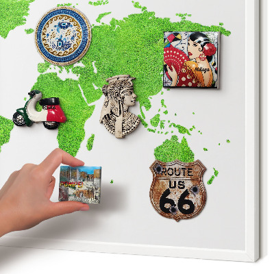 Tableau mural pour aimants dans un cadre noir Carte verte