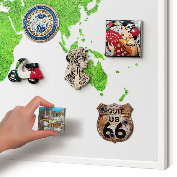 Tableau mural pour aimants dans un cadre noir Carte verte