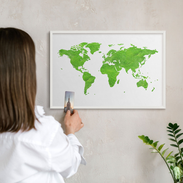 Tableau mural pour aimants dans un cadre noir Carte verte