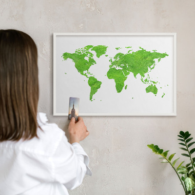Tableau mural pour aimants dans un cadre noir Carte verte