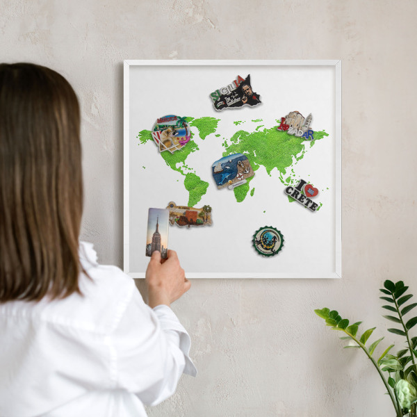 Tableau mural pour aimants dans un cadre noir Carte verte